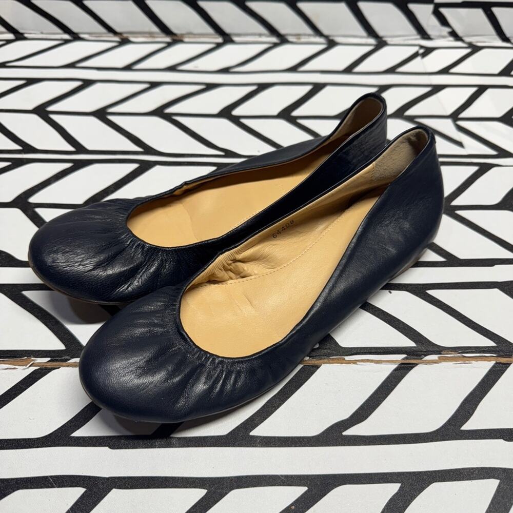J. Crew leather Navy Blue Women's Ballet Flats in size 6.5